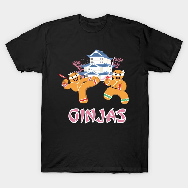 Ginjas Gingerbread Ninjas Funny Christmas T-Shirt by GDLife